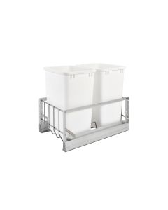 Pull-Out Waste Container with 2 - 35 Quart White Containers, SKU: 5349-18DM-2
