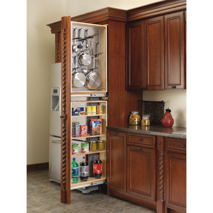 Rev-A-Shelf 6-in Tall Left Handed Filler Pull-Out with Stainless Steel Panel, 45.5-In