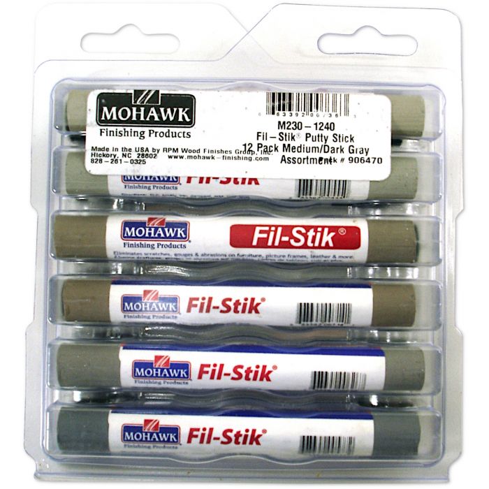 Mohawk 3 in 1 Furniture Cabinet Repair Fill Stick (Fil-Stik) Putty Pencil  Marker Filler, Black